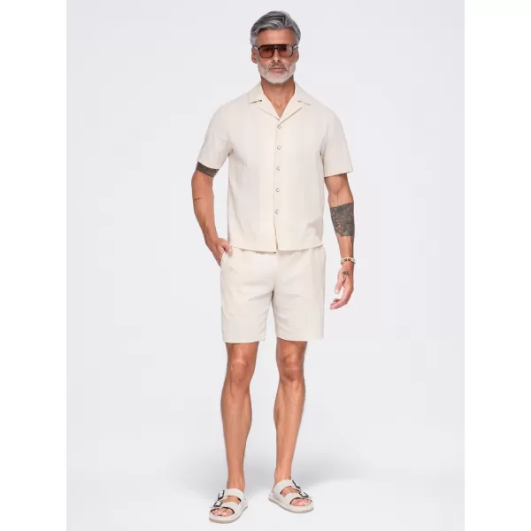  Pánské kraťasy OMBRE OM-SRCS-0209 CREAM 