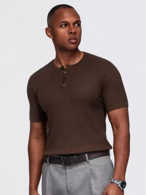 Pánské tričko OMBRE OM-TSCT-0304 BROWN