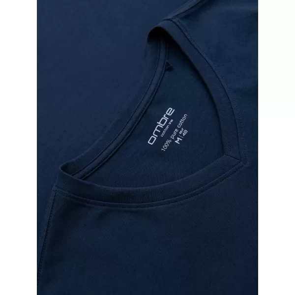  Pánské tričko OMBRE OM-LSBL-0143 NAVY BLUE 