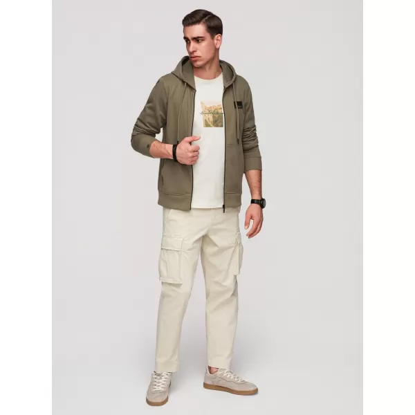  Pánská mikina OMBRE OM-SSZP-0256 OLIVE 