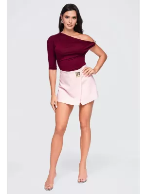 Dámské triko OMBRE OW-TS-E0075 BURGUNDY