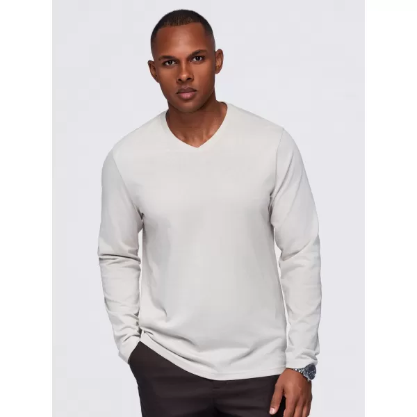  Pánské tričko OMBRE OM-LSBL-0143 LIGHT BEIGE 