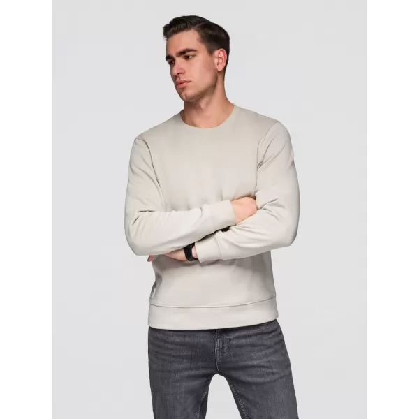  Pánská mikina OMBRE OM-SSBN-0271 LIGHT BEIGE 
