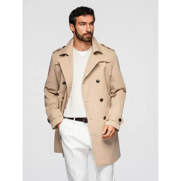 Pánský kabát OMBRE OM-COLC-0146 BEIGE 