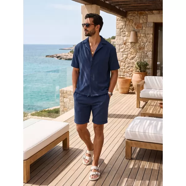  Pánská košile OMBRE OM-SHSS-0220 NAVY BLUE 