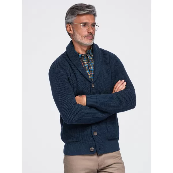  Pánský kardigan OMBRE OM-SWCD-0200 NAVY BLUE 