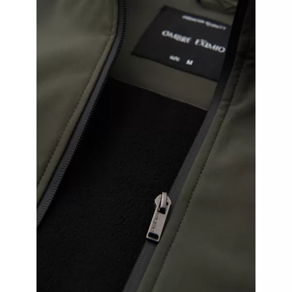 Pánská bunda s kapucí OMBRE OM-JANP-0233 DARK OLIVE 