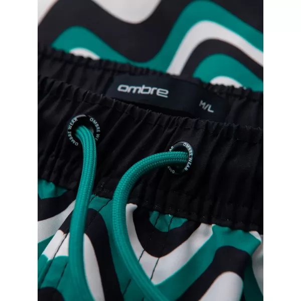  Pánské kraťasy OMBRE OM-SRSS-0221 GREEN AND BLACK 