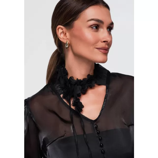  Dámská halenka OMBRE OW-TS-E0086 BLACK 