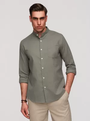 Pánská košile OMBRE K704 KHAKI