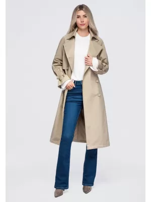 Dámský kabát OMBRE OW-CT-E0004 BEIGE
