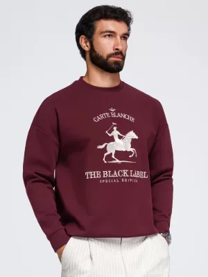Pánská mikina OMBRE OM-SSNZ-0267 BURGUNDY