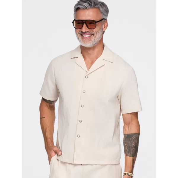  Pánská košile OMBRE OM-SHSS-0221 CREAM 