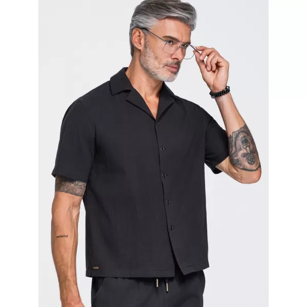  Pánská košile OMBRE OM-SHSS-0221 BLACK 