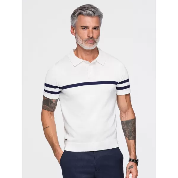  Pánské polo tričko OMBRE OM-POSS-0177 WHITE 