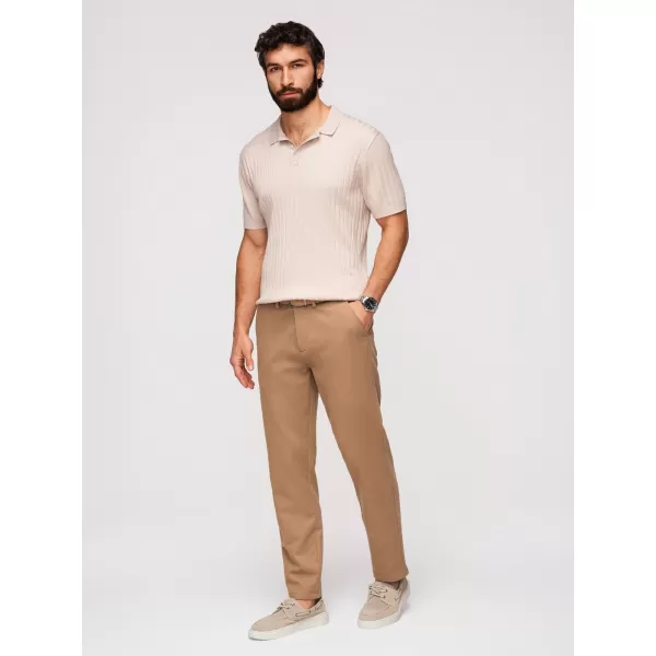  Pánské kalhoty OMBRE OM-PACP-0294 BROWN 