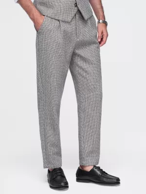Pánské kalhoty OMBRE OM-PACP-0315 BROWN MELANGE