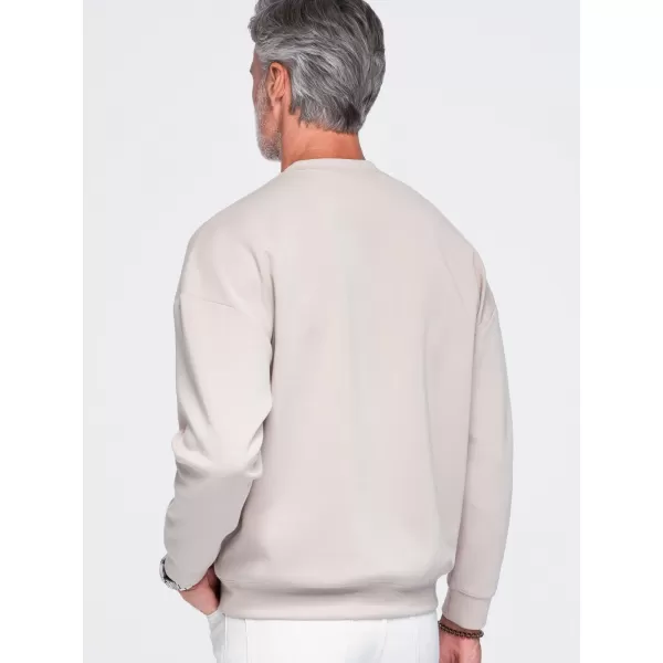  Pánská mikina OMBRE OM-SSNZ-0267 BEIGE 