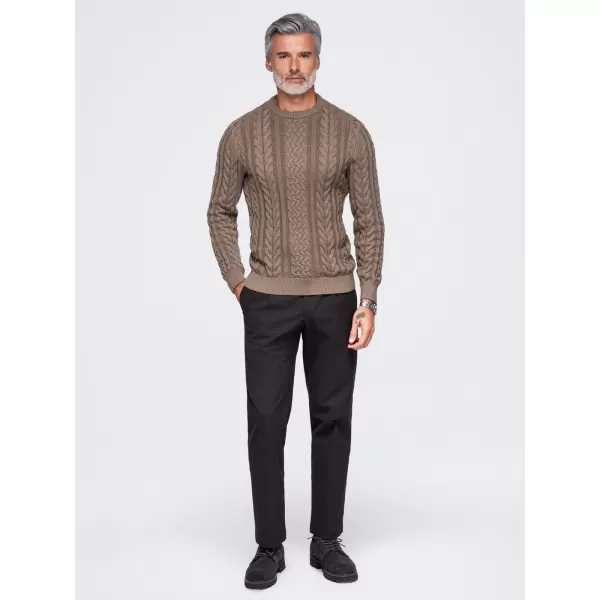  Pánský svetr OMBRE OM-SWSW-0191 BROWN 