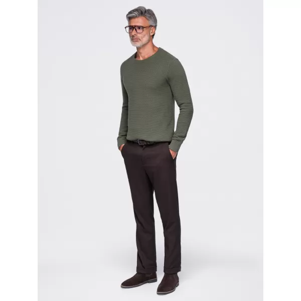  Pánský svetr OMBRE OM-SWSW-0119 OLIVE 