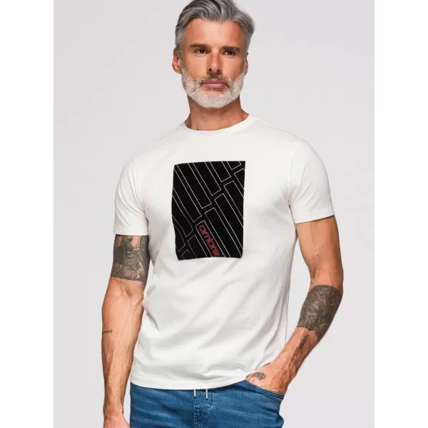  Pánské triko OMBRE OM-TSPT-0259 WHITE 