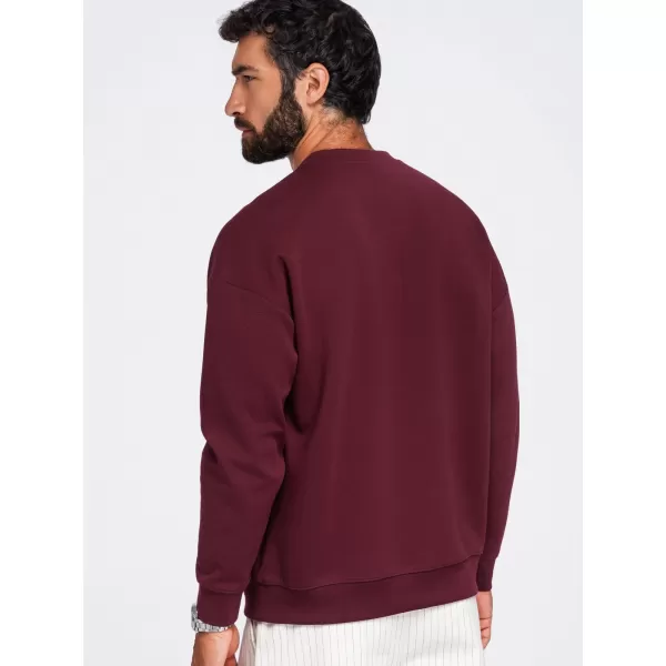  Pánská mikina OMBRE OM-SSNZ-0267 BURGUNDY 