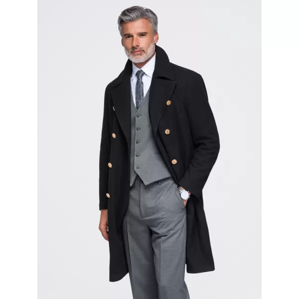  Pánský kabát OMBRE OM-COWC-0156 BLACK 