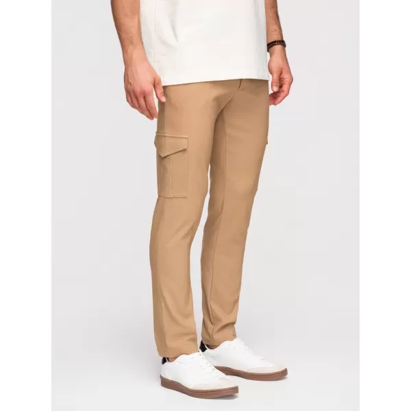  Pánské kalhoty OMBRE P1515 LIGHT BROWN 