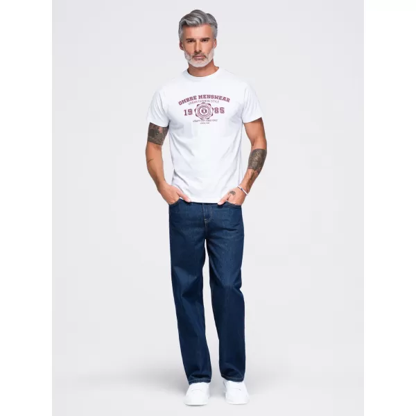  Pánské tričko OMBRE OM-TSPT-0297 WHITE 