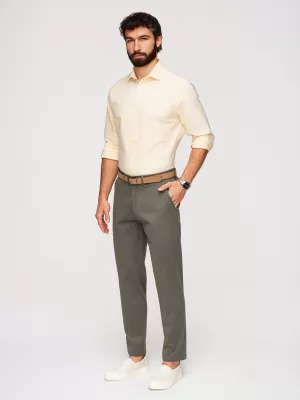 Pánské kalhoty OMBRE OM-PACP-0293 KHAKI