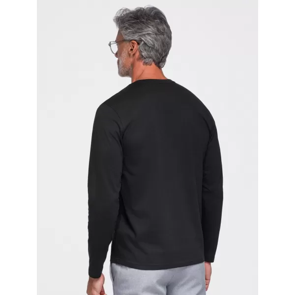  Pánské tričko OMBRE OM-LSBL-0143 BLACK 