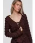 Dámská blůza OMBRE OW-TS-E0067 DARK BROWN