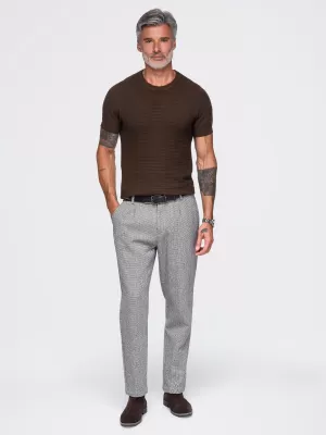 Pánské tričko OMBRE OM-TSCT-0303 BROWN