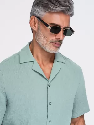 Pánská košile OMBRE OM-SHSS-0223 PASTEL GREEN