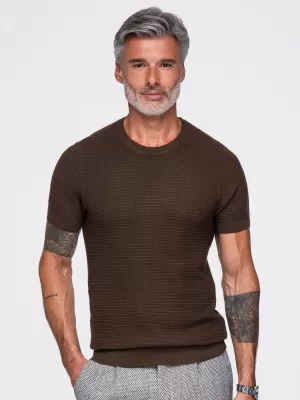 Pánské tričko OMBRE OM-TSCT-0303 BROWN
