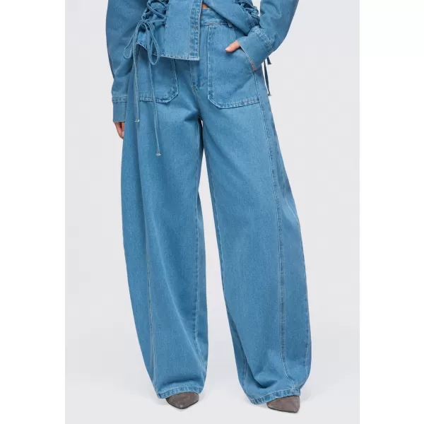  Dámské kalhoty OMBRE OW-PA-E0017 BLUE 