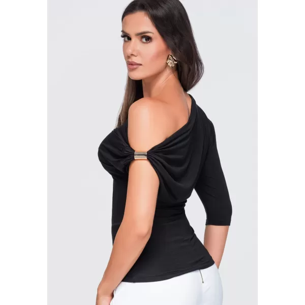  Dámské triko OMBRE OW-TS-E0075 BLACK 