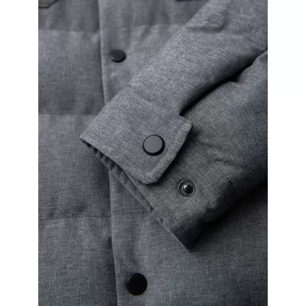  Pánská prošívaná košilová bunda OMBRE OM-JALP-0256 GREY MELANGE 