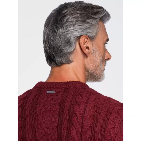  Pánský svetr OMBRE OM-SWSW-0191 BURGUNDY 