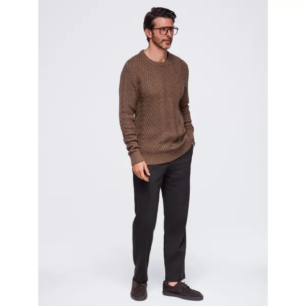  Pánský svetr OMBRE OM-SWSW-0190 BROWN 
