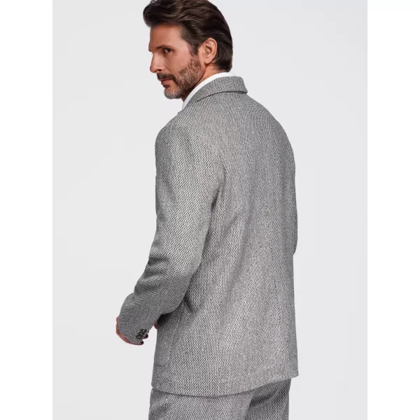  Pánské sako OMBRE OM-BLZB-0130 BROWN MELANGE 