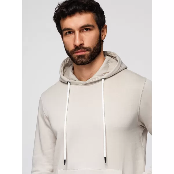  Pánská mikina OMBRE OM-SSBN-0270 LIGHT BEIGE 