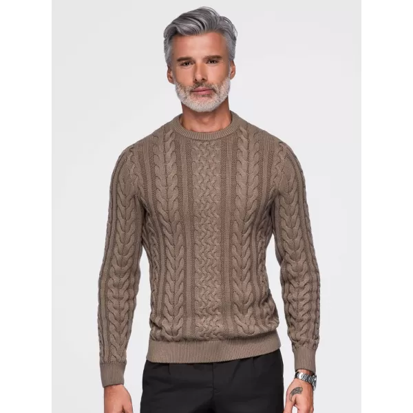  Pánský svetr OMBRE OM-SWSW-0191 BROWN 