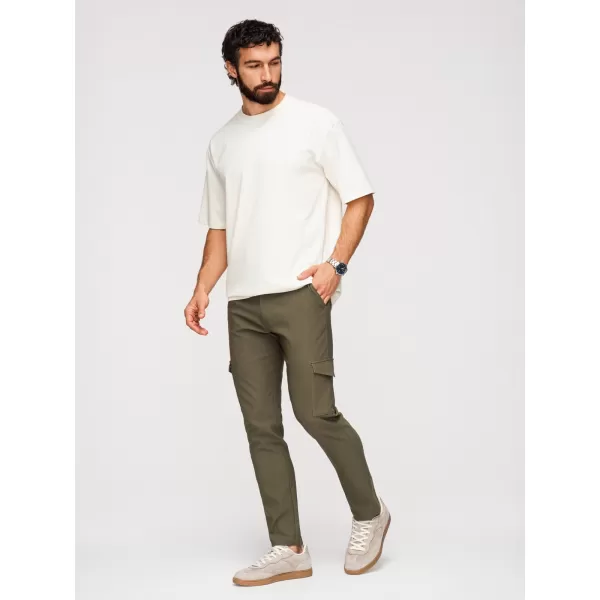  Pánské kalhoty OMBRE P1515 DARK OLIVE GREEN 