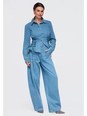 Dámské kalhoty OMBRE OW-PA-E0017 BLUE