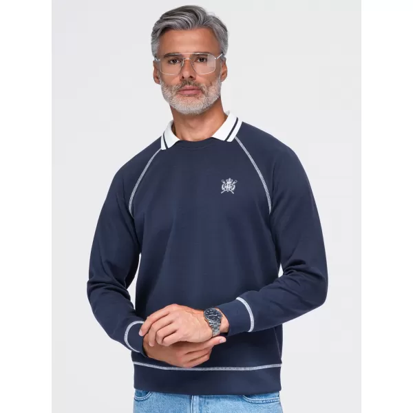  Pánská mikina OMBRE OM-SSNZ-0269 NAVY BLUE 
