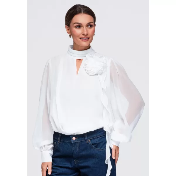  Dámská halenka OMBRE OW-TS-E0085 WHITE 