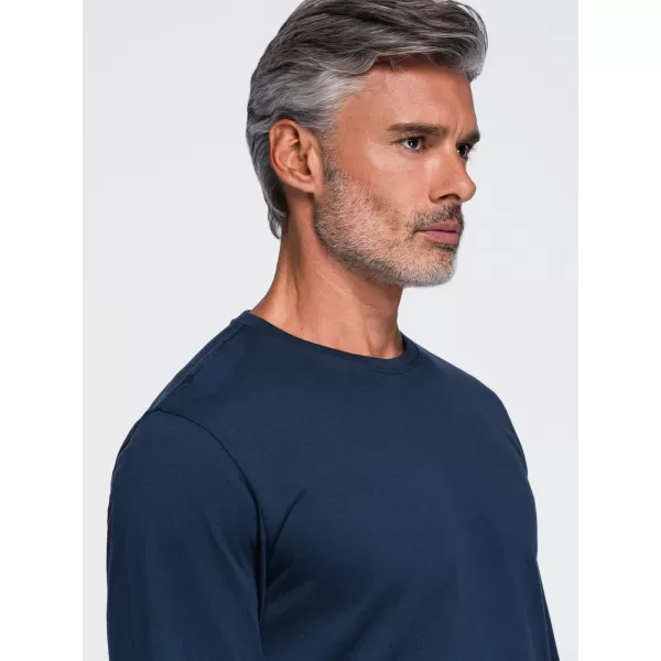  Pánské tričko OMBRE OM-LSBL-0142 NAVY BLUE 