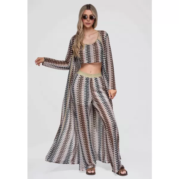  Dámský kardigan OMBRE OW-UW-E0001 BROWN 