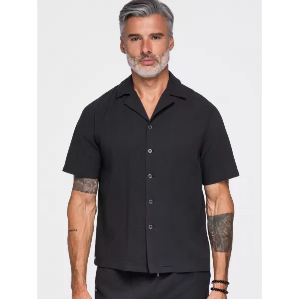  Pánská košile OMBRE OM-SHSS-0221 BLACK 